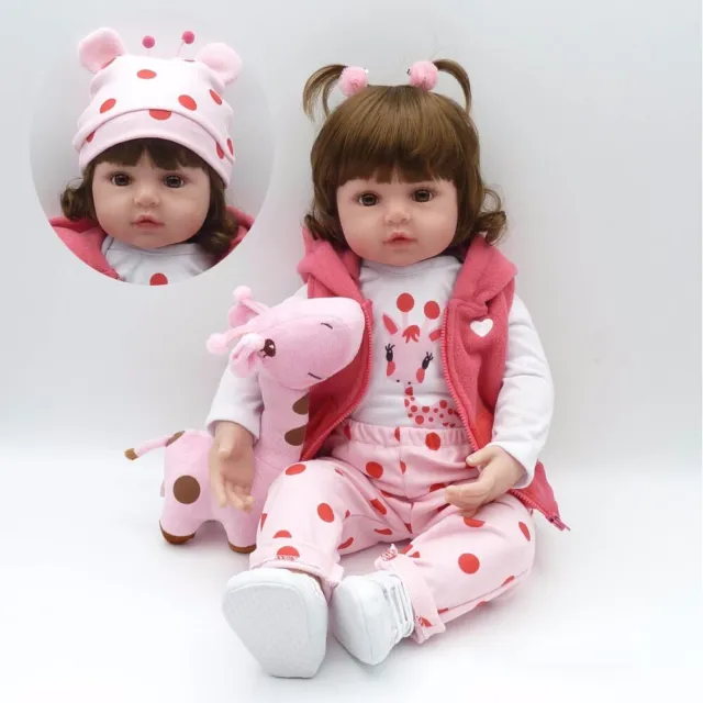 48cm Reborn Toddler Doll Soft Silicone Cloth Body Reborn Baby Lifelike Xmas Gift