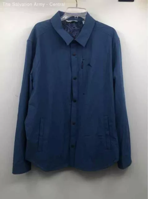 Tommy Bahama Womens Blue Collared Long Sleeve Button-Up Shirt Size XXL