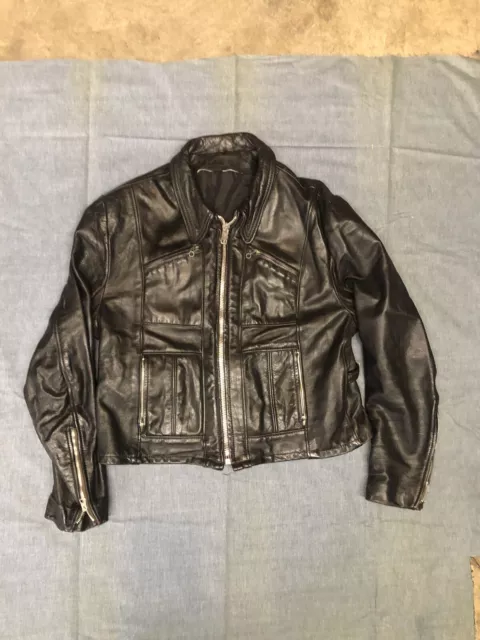 Vintage 70’s Lesco Motorcycle Leather Jacket sz 34