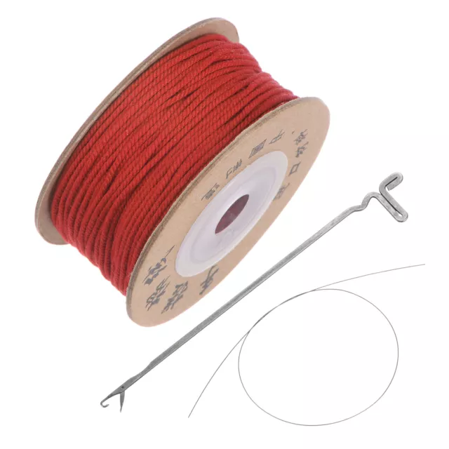 Macrame Cord Kit 1mm x 32Yards, Cotton Macrame Rope Cord, Red