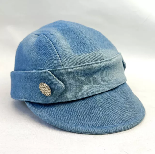 CHANEL CASQUETTE HAT Cap Blue Denim Size S Ladies Rare Authentic
