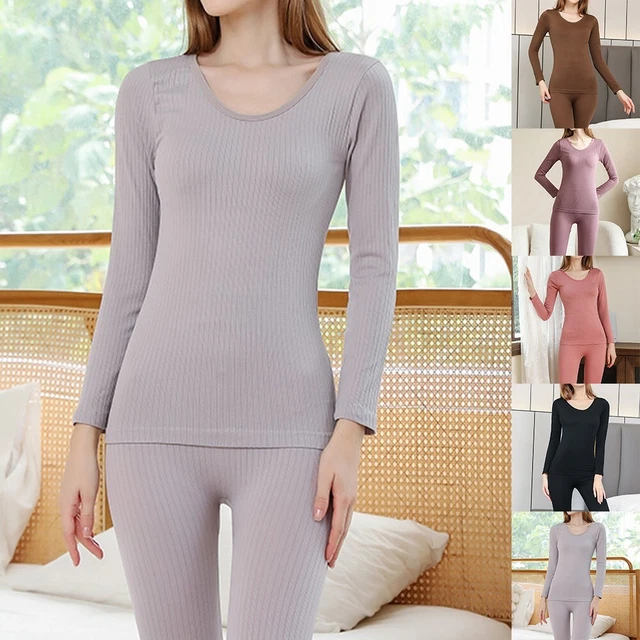 Sous-vêtements thermiques durables pour femmes sans couture épais double couch