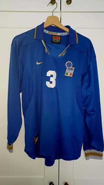 Maillot Italie UEFA Euro 1996 Extérieur Paolo Maldini N°3 Taille L