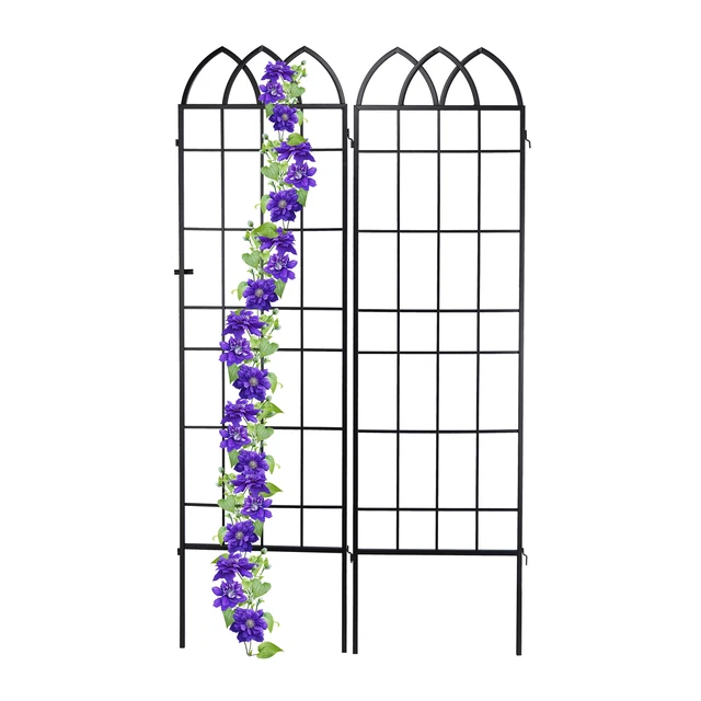 Rankgitter Metall 2er Set Rankspalier Rankhilfe Rosen-Rankgitter Spalier schwarz