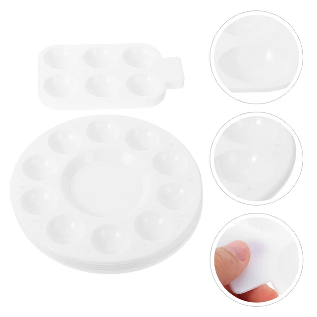 12 Pièces Plateau De Peinture En Acier Inoxydable, Bol De Peinture En Acier Inoxydable Palette Maquillage Petit Plateau Peinture Rond Palette Art 98566628