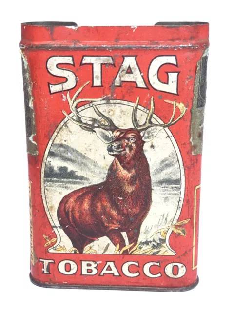 Antique Stag Pipe & Cigarette Tobacco Tin P. Lorillard Co. Jersey City Nj