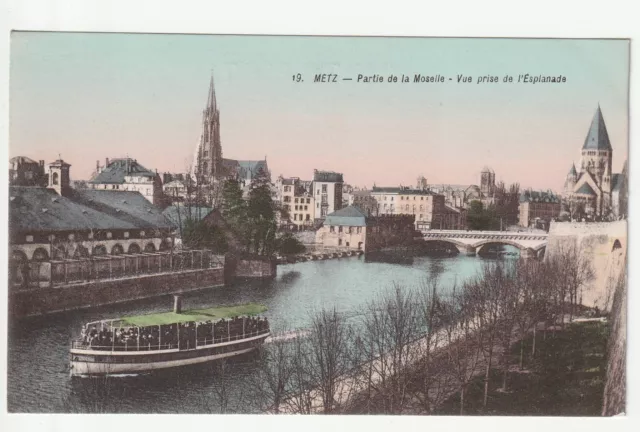 METZ - Moselle - CPA 57 - Le Bateau Promenade sur la Moselle color map