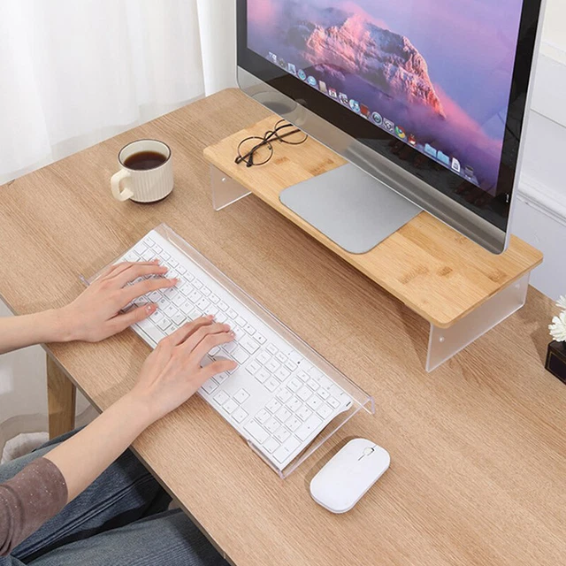 Rehausseur De Clavier Transparent En Acrylique - Support Incliné Ergonomique 43x15cm, Pour Bureau, Salle Informatique