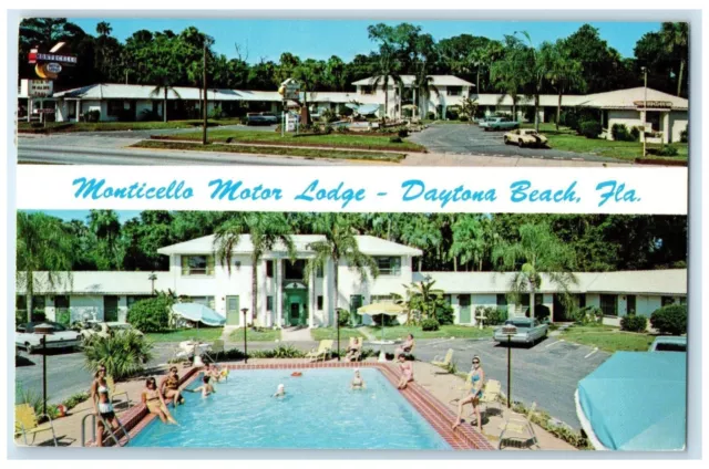 1937 Monticello Motor Lodge Daytona Beach Orlando Florida FL Dual View Postcard