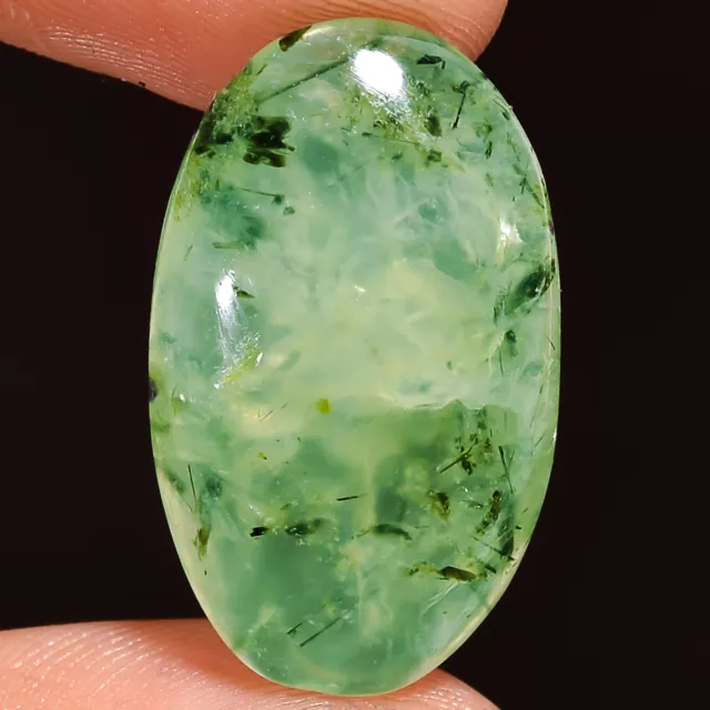 100% Natural Prehnite Oval Shape Cabochon Loose Gemstone 17 Ct 24X14X5mm A-16624