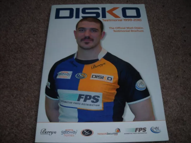 Matt Diskin Testimonial Brochure Leeds Rugby League V Bradford Bulls 17 Jan 2010