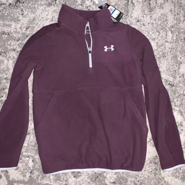 Boys Under Armour 1/4 Zip Pullover Fleece - Youth X-Large Size YXL. Maroon