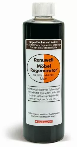 Renuwell Möbel Regenerator® Pflege Politur für helle und dunkle Möbel 0,5 Liter