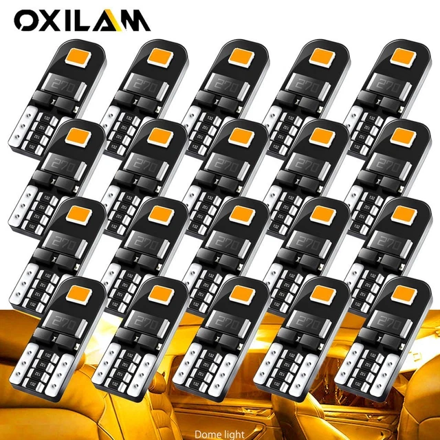 20x T10 194 168 LED Replacement Bulbs for Car Dome Map License Side Light Amber