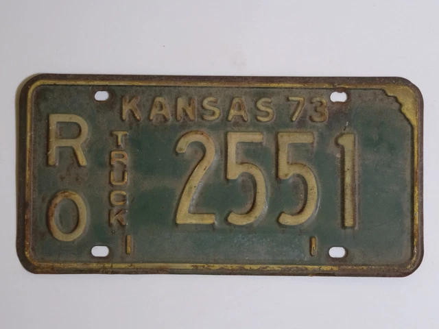 1973 Kansas R O TRUCK 2551 License Plate / American Number Plate
