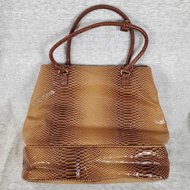 NWT Samantha Brown Croc Embossed Cooler Picnic Travel Bag Caramel/Carmel 2