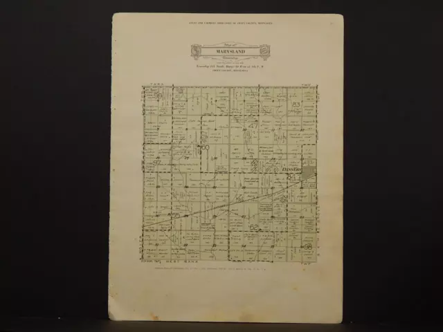 Minnesota Swift County Map Marysland Township 1931 Y6#58