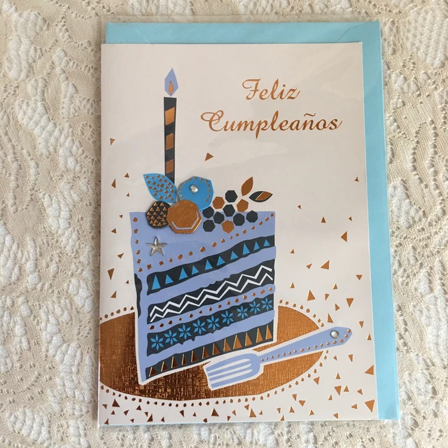 SPANISH HAPPY BIRTHDAY Card Feliz Cumpleanos Tarjeta £3.85 - PicClick UK