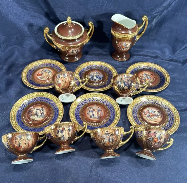 6 anciennes tasses a café empire porcelaine de bohème - La vie de Napoléon 1er