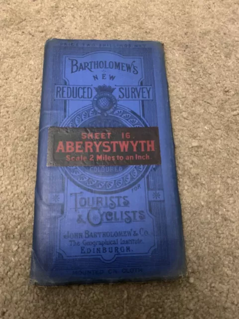 BARTHOLOMEW'S NEW REDUCED SURVEY Tourists & Cyclists Sheet 16 - Aberystwyth