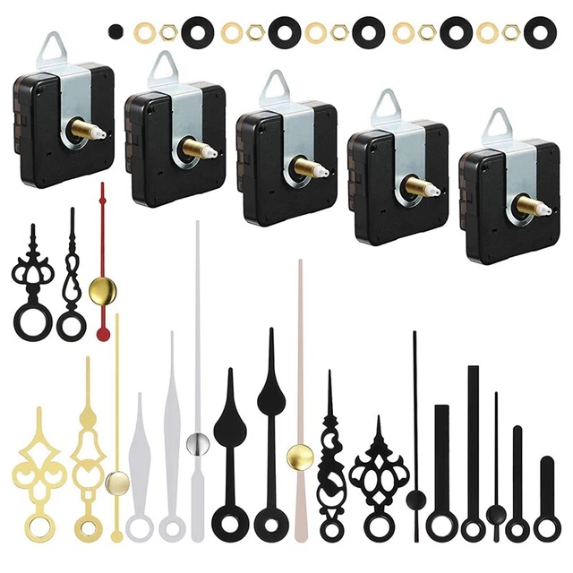 5 piezas movimiento reloj piezas Silence cuarzo hágalo usted mismo reloj de pared reloj con 7 diferentes Q6P4