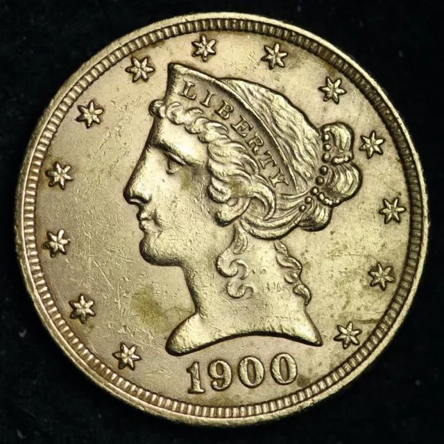 1900 Gold Liberty $5.00 Dollar Half Eagle CHOICE UNC FREE SHIPPING E398 JMAG