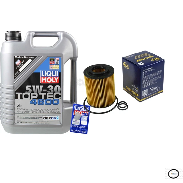 Sct Germania Filtro Olio 5 L Liqui Moly 3756 Top Tec 4600 5W-30 per Opel Astra J