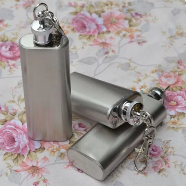 2oz Mini Stainless Steel Hip Flask Alcohol Flagon with Keychain UI