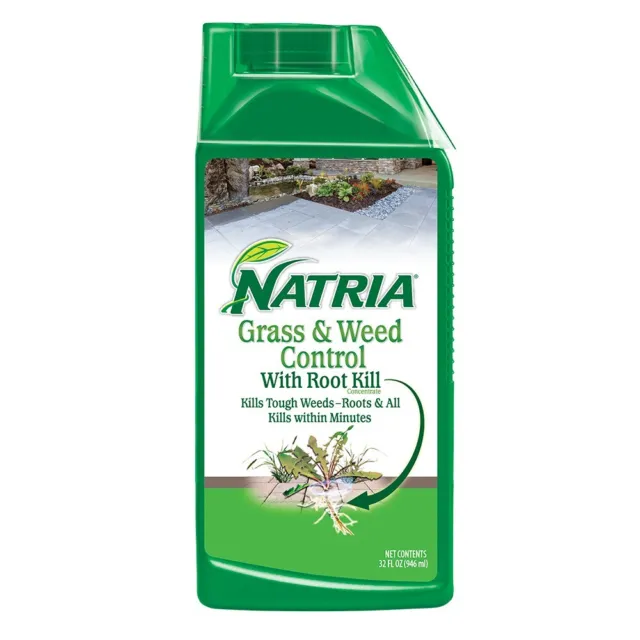 NATRIA Grass and Weed Control with Root Killer, Concentrate, 32 oz, 600 SQ FT