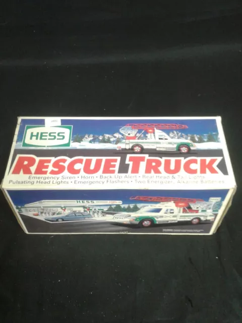 1994 Hess Truck Rescue Toy Truck with Extension Ladder Lights and Sounds NIB