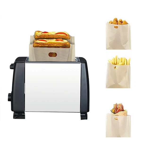 10X Reusable Toaster Bag NonStick Bread Bag Sandwich BagsToast Microwave Heating