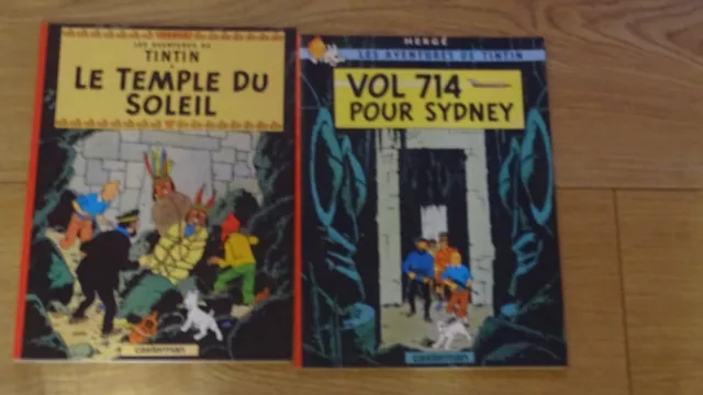 Lot 2 Bd Tintin Herge Souple Vol 714 Sydney Temple Soleil