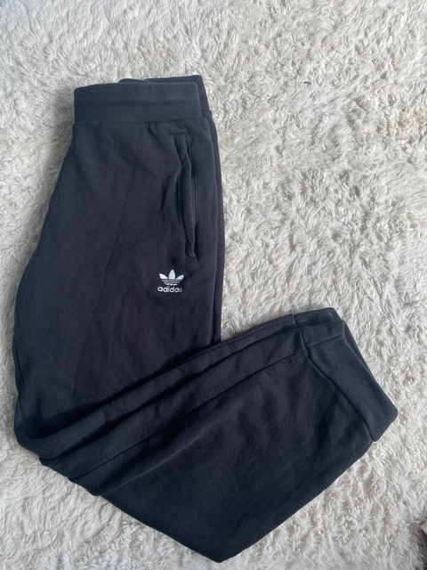 Adidas Black Cuffed Black Trefoil Logo Zip Pocket Joggers Medium M