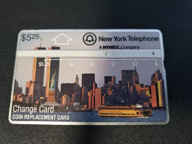 Vintage New York Telephone Change Card - Twin Towers Image