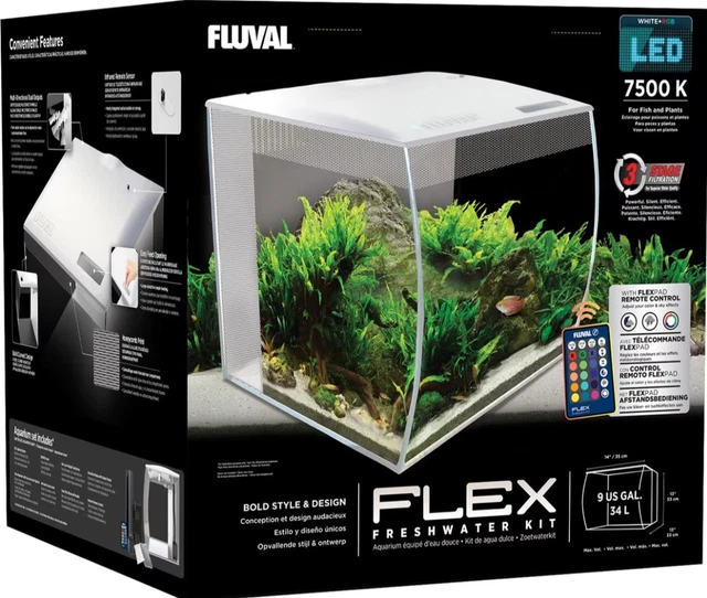 Fluval Flex White Tank Aquarium Kit, 9 Gallon, NEW