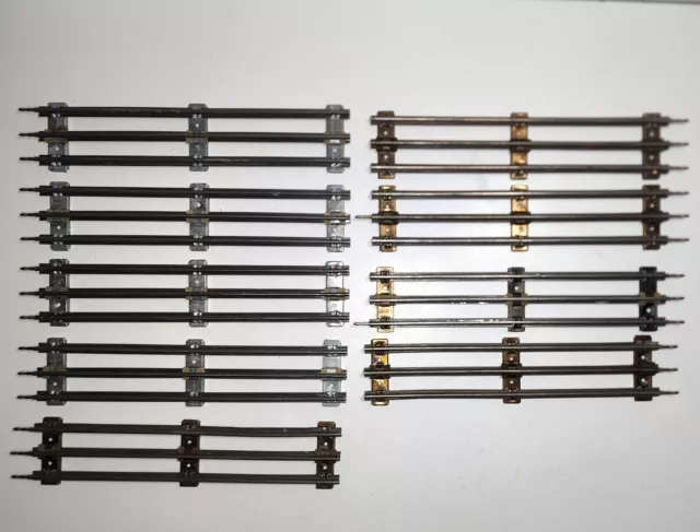 9 PIECE LOT Vintage MARX & Lionel Train Track O27 Gauge 3-Rail, 9 inch Straight