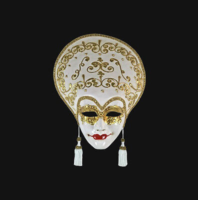 Mask from Venice Volto Liberty White Cream And Gold - Mask Venetian 438