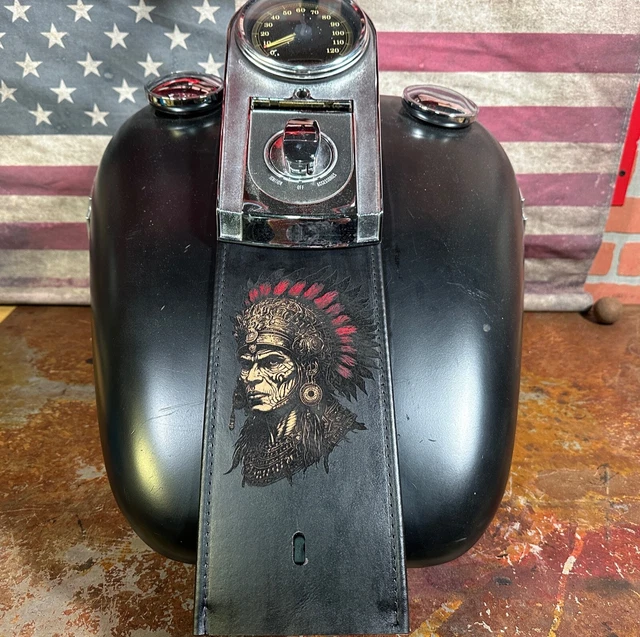 AZTEC KING CHICANO Vicla Harley Davidson Leather Gas Tank Panel Bib