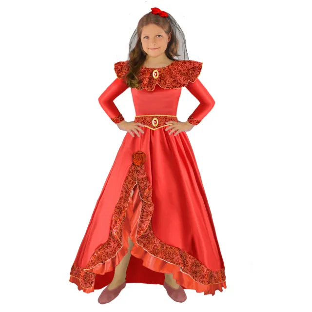 Ciao Abito Costume Carnevale Principessa di Spagna Rosso Bambina
