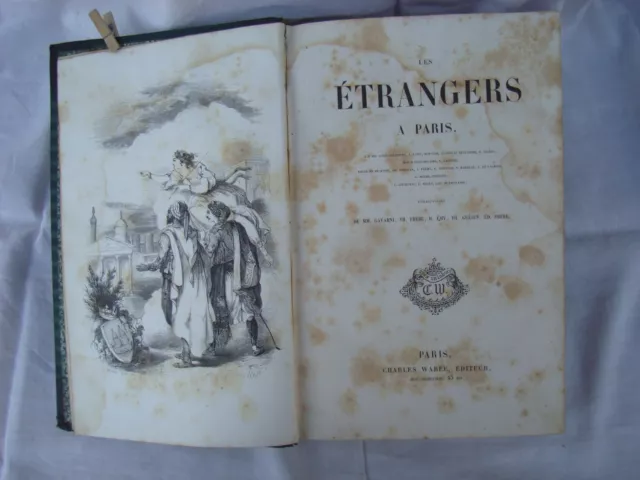 Les etrangers a Paris 1844 Libro illustrato xilografie Gavarni