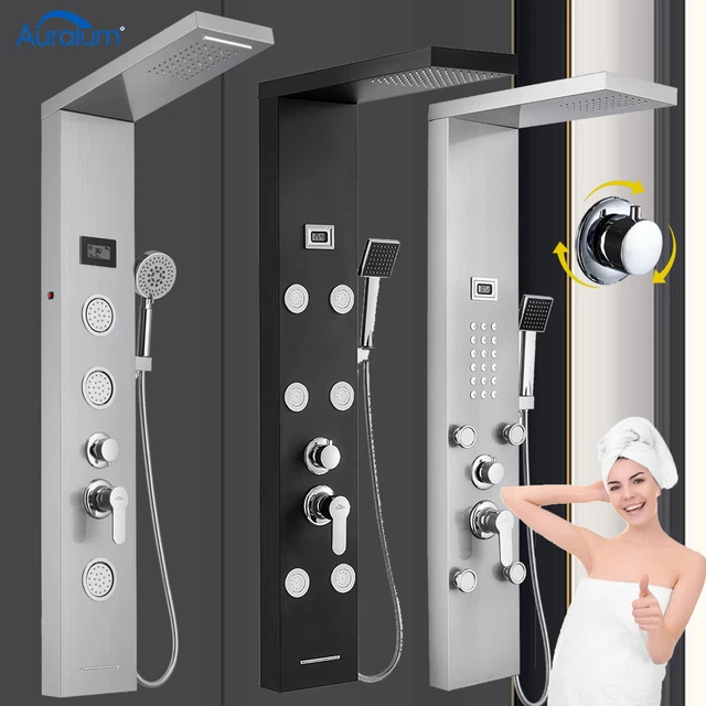 Duschpaneel Edelstahl Mit LED – Regendusche, Massage, Duschset Modern