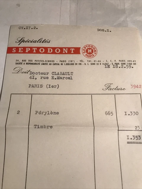 FACTURE ANCIENNE COMPTOIR Lyon Cycles 1957 , vélo, cyclisme, Haute