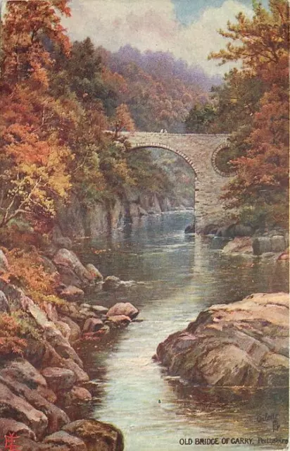 Beautiful Perthshire Scotland Old Bridge Of Garry OLD PHOTO