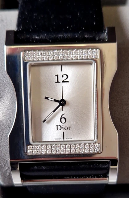 2008 Christian Dior Silver Stainless Steel Diamonds Chris 47 CD033112 Women's...
