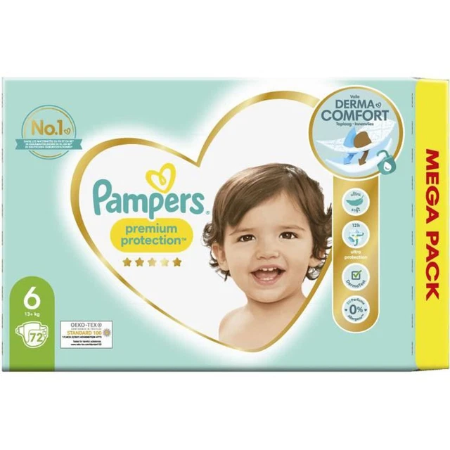 PAMPERS - Premium Protection Couches Pampers taille 6 (13kg+) - 72 couches 