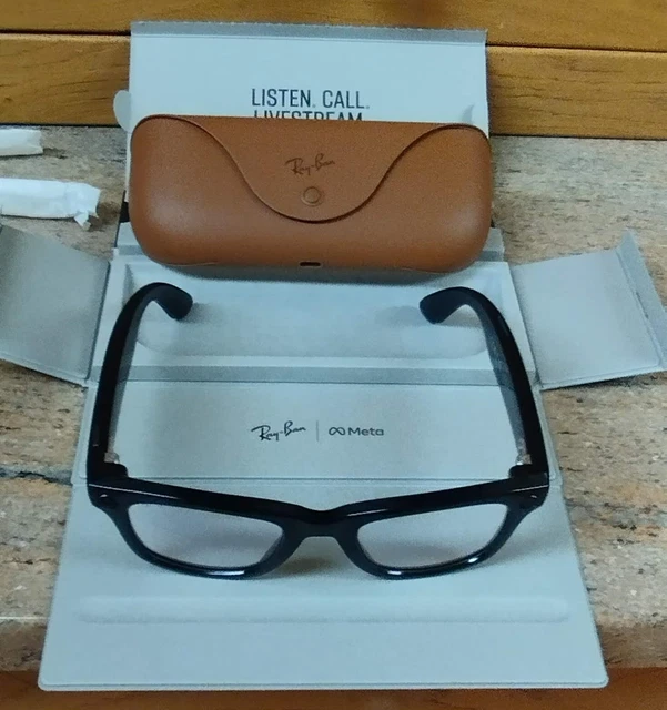 Ray-Ban Meta Wayfarer Glasses - Shiny Black, Clear Glass - Smart Glasses
