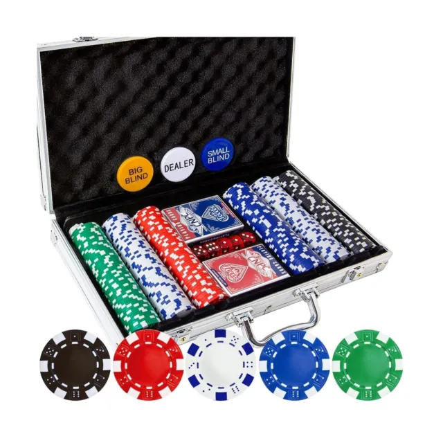 Tocebe Poker Chips Set, 300PCS Deluxe Poker Set with Aluminum Travel Case, Ca...