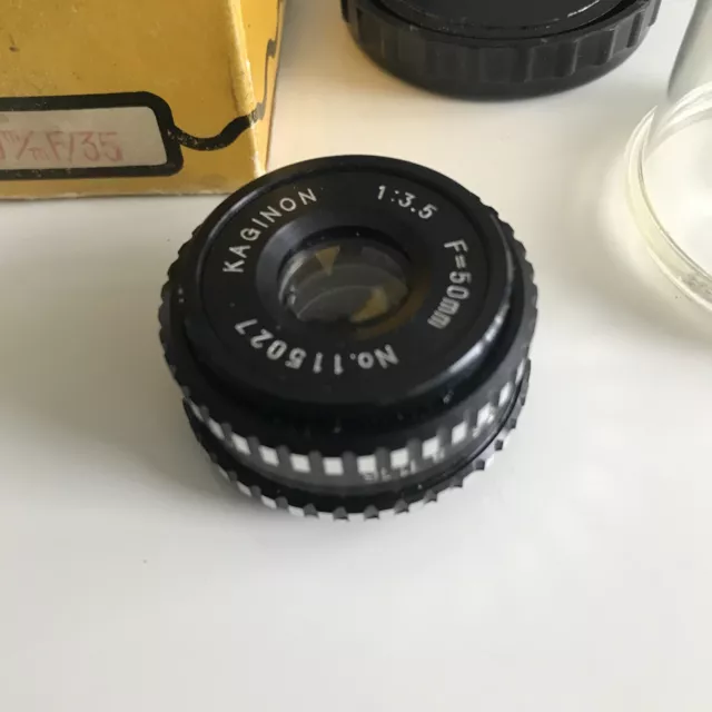 Vintage KAGINON Enlarging Lens 50mm F/35 Plastic Case & Original Box Screw Mount
