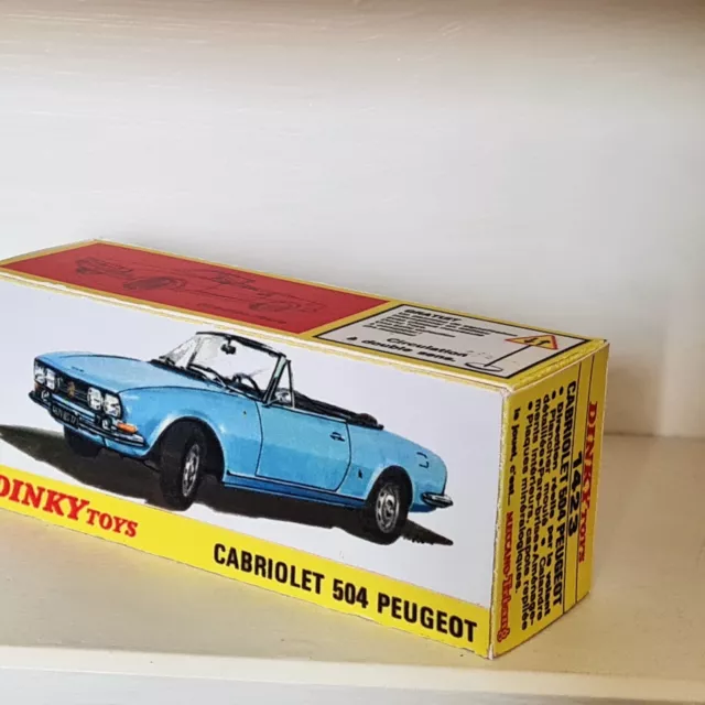 Boite Vide Repro Copy Dinky Toys Peugeot 504 Cabriolet  N°1423
