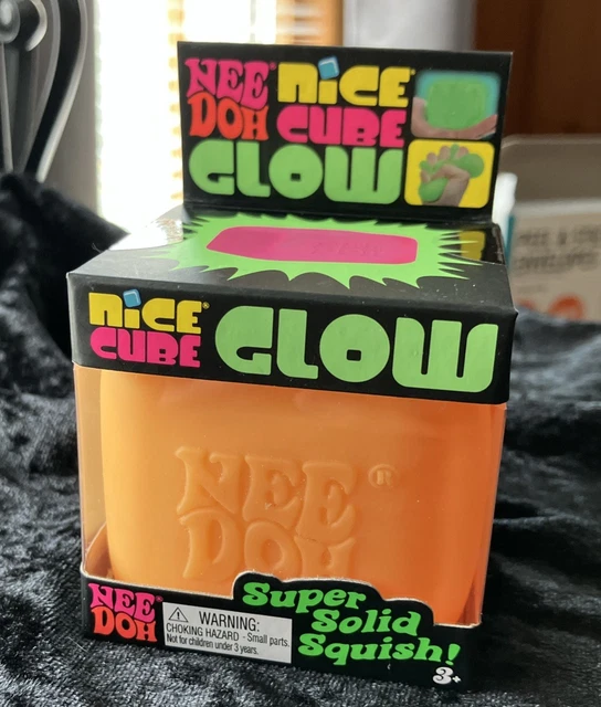 O Ringe Needoh NEEDOH NICE CUBE Glow Orange Edition Schylling Squishy Fidget Toy NIB ...